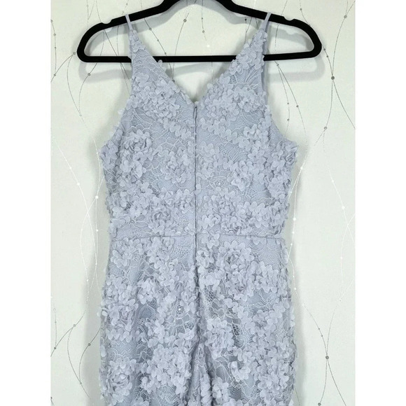 NWT Xscape Lilac Gray 3D Floral Lace Midi Dress $219 - Picture 9 of 13